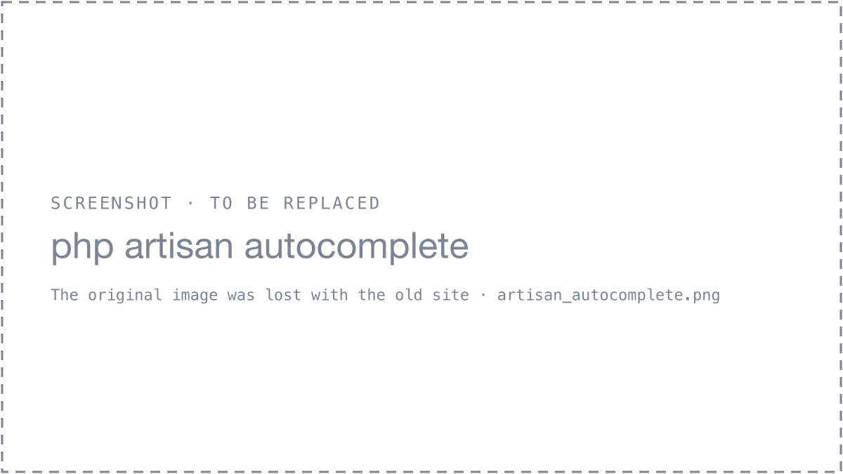 PHP Artisan Autocomplete