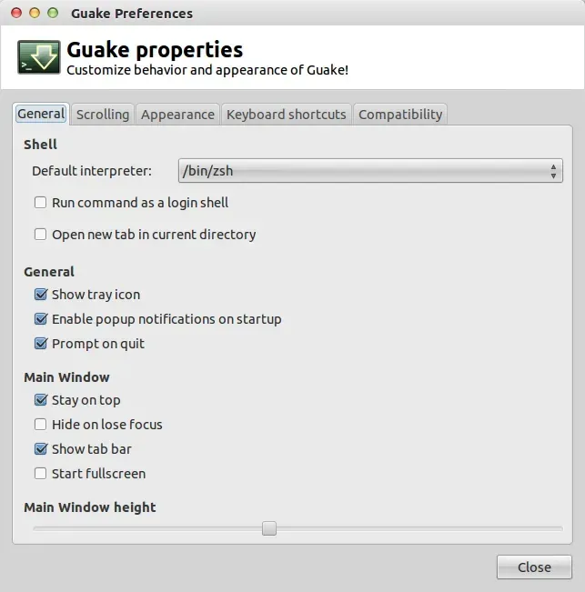 Guake General Properties