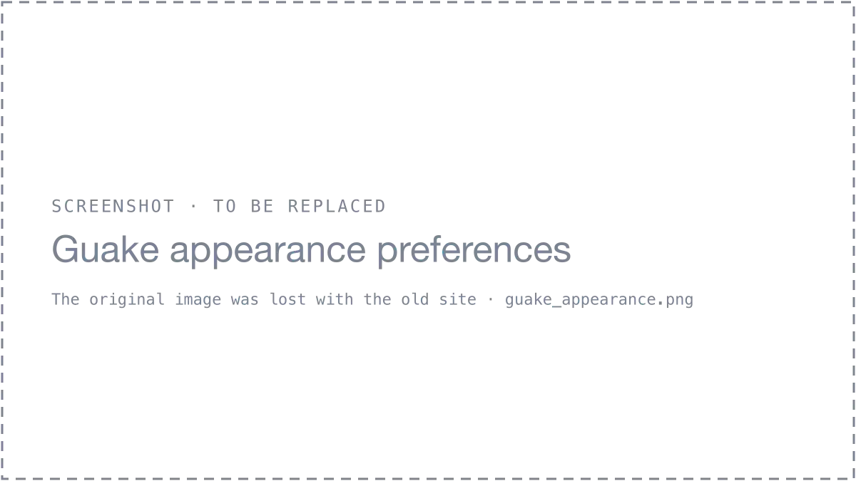 Guake Appearance Preferences